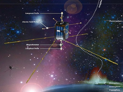 DICE spacecraft in orbit