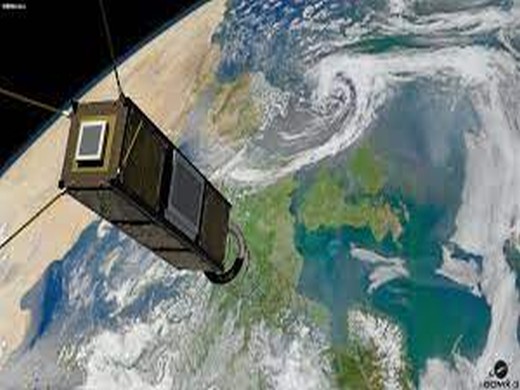 Artists view of GOMX-3 satellite 